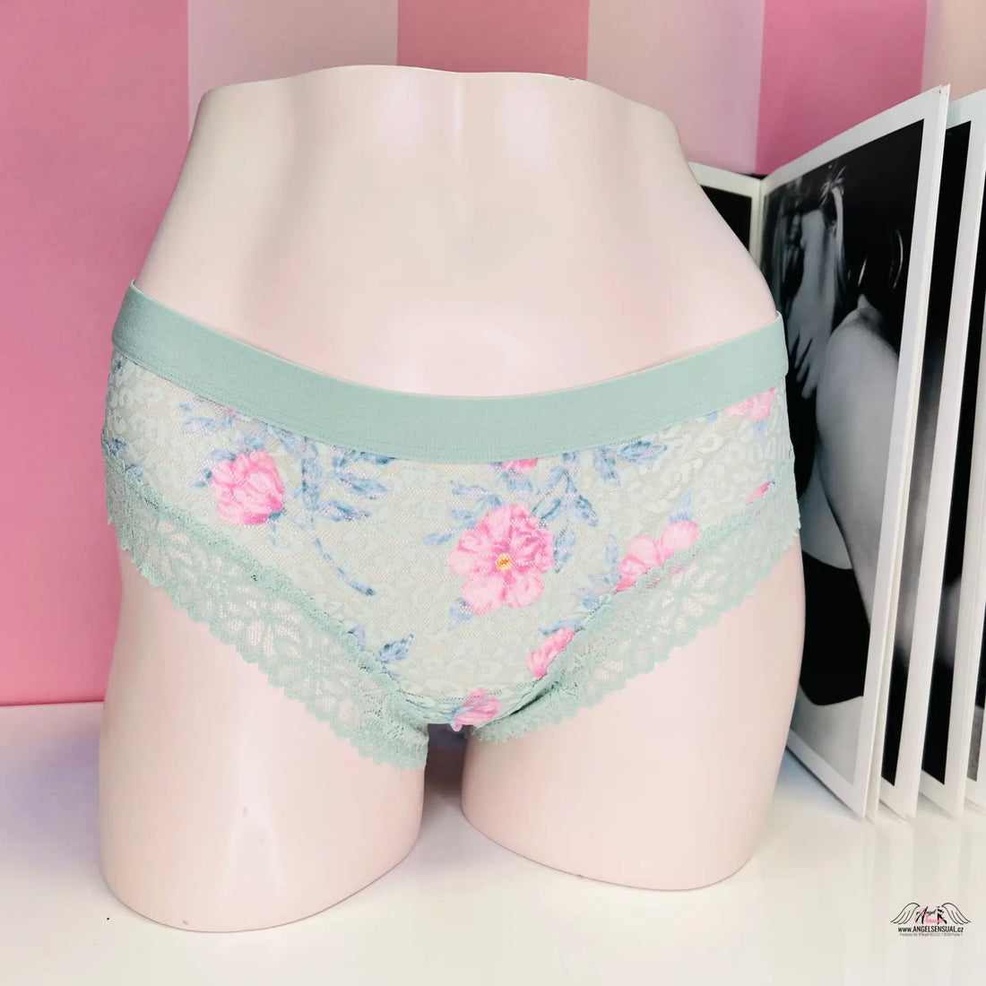 Sexy cheekster PINK Kalhotky Cheekster Síťované Květiny s gepardím vzorem