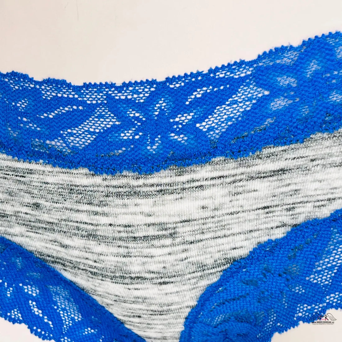 Blue lace-trimmed heathered kalhotky PINK s jemnou krajkou, pohodlné bavlněné cheekster