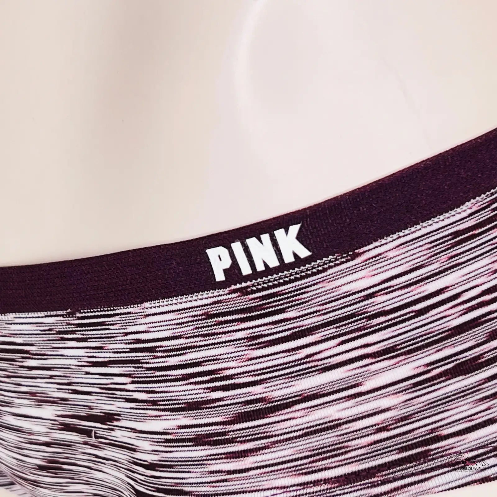 Žíhané kalhotky spodní prádlo s měkkou gumou a PINK branding na pásku