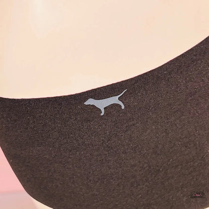 Stylizovaná černá barva logem Pink Široké kalhotky s malým stříbrným pejskem na zádech