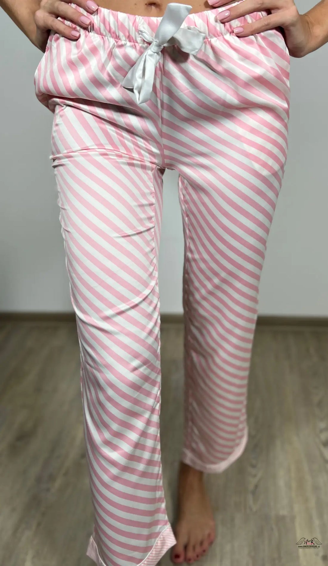 Pruhované pyžamové kalhoty - XS / Růžová / Nové se štítky - Pyžamové Victoria’s Secret