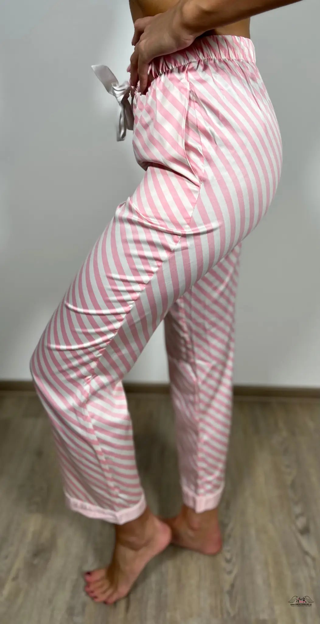 Pruhované pyžamové kalhoty - XS / Růžová / Nové se štítky - Pyžamové Victoria’s Secret