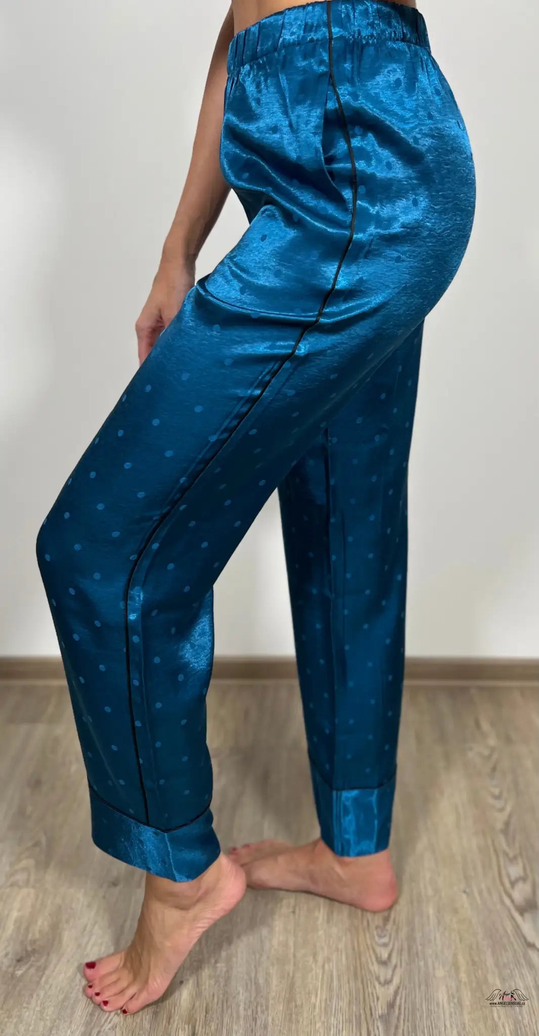 Pyžamové kalhoty Blue Silk Satin - Victoria’s Secret