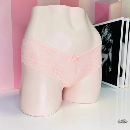 Pale pink mannequin torso with Agent Provocateur romantic lace shorts displayed