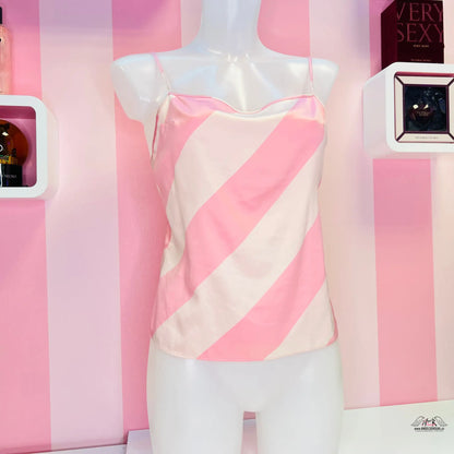 Saténové pyžamové tílko - Růžová / S / Nové se štítky - Body Victoria’s Secret