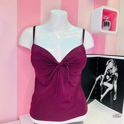 Burgundský tankini vršek s uzlem na poprsí v kolekci Sebevědomí a Elegance