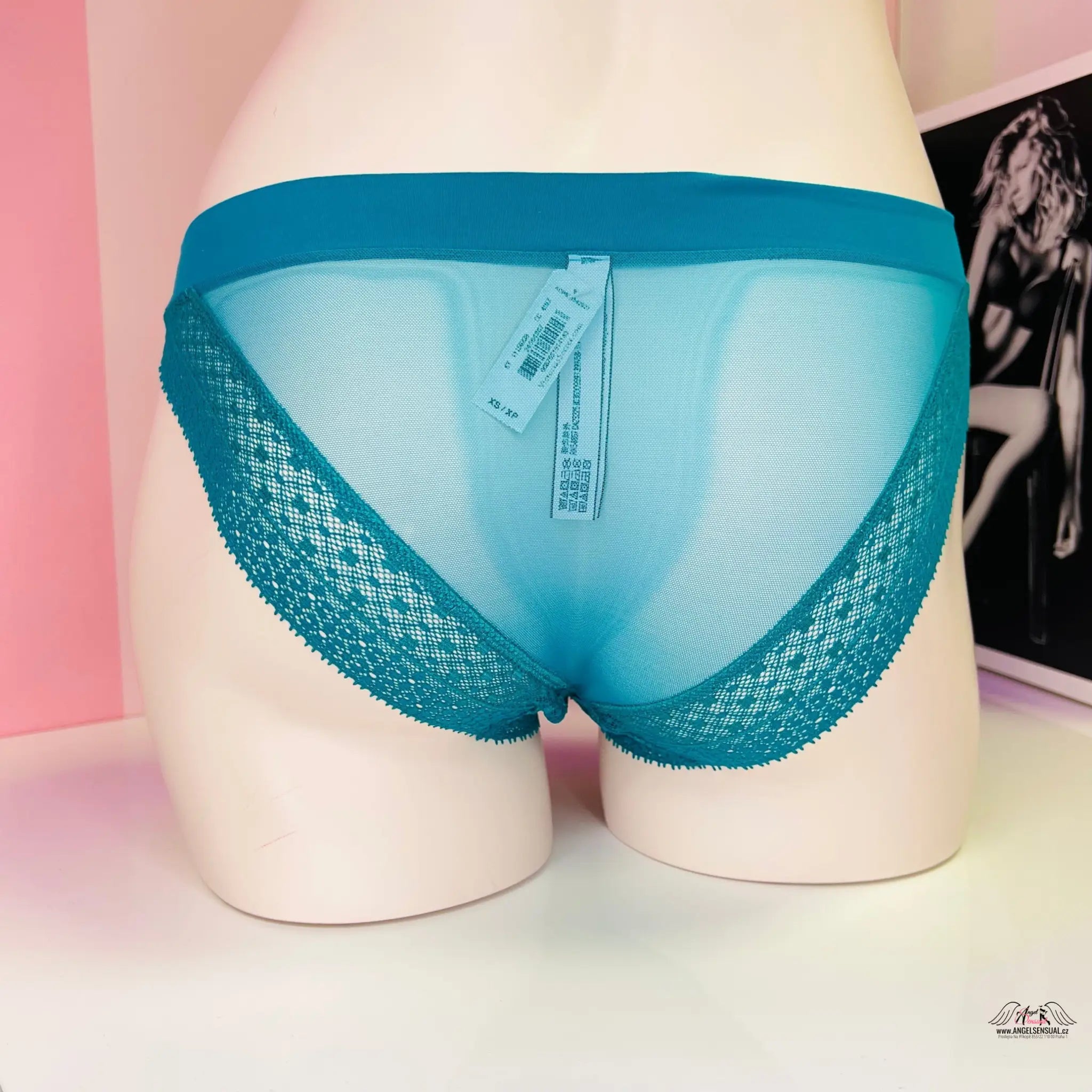 Síťované kalhotky s krajkoui - Kalhotky Victoria’s Secret