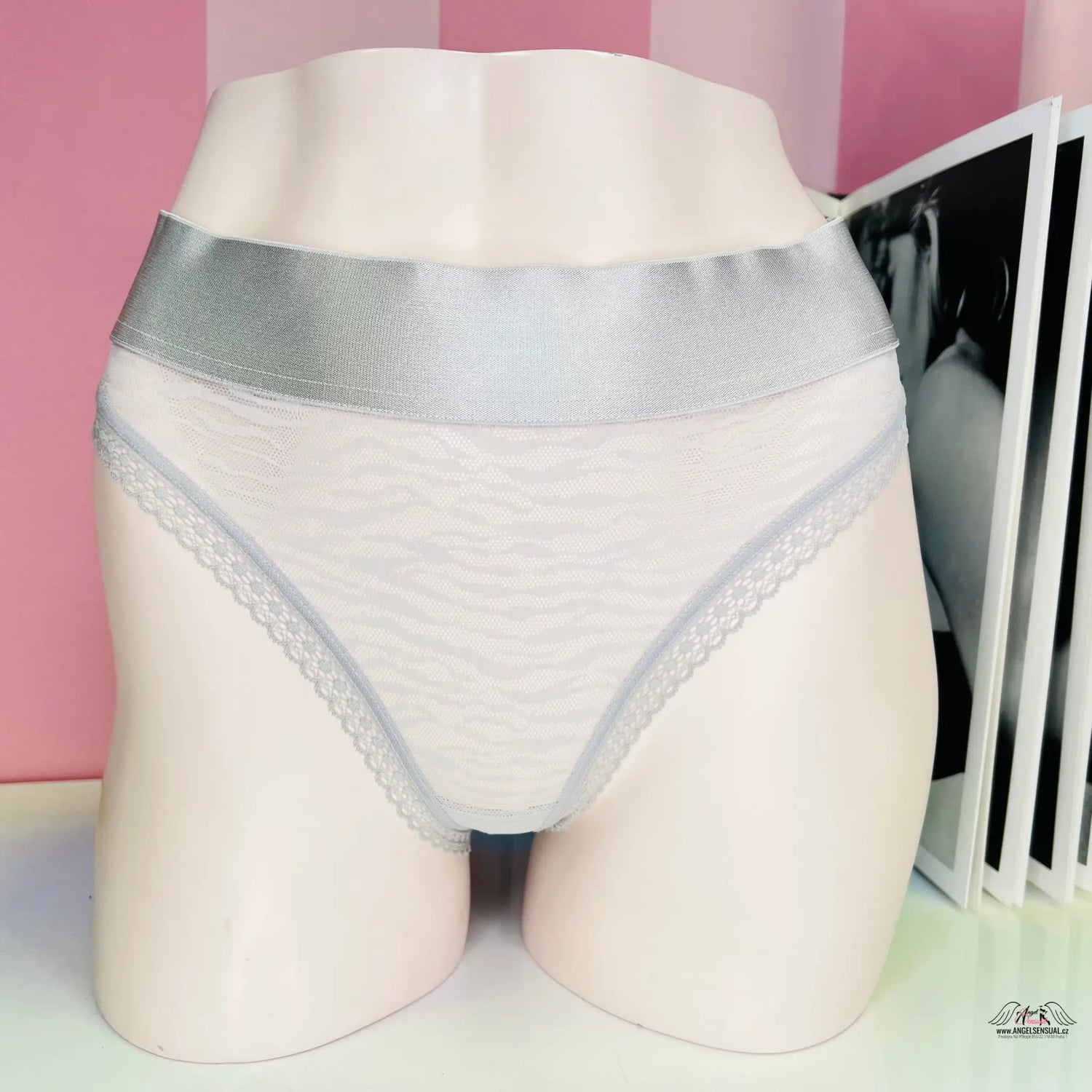 Síťované kalhotky - Stříbrná / S / Nové se štítky - Kalhotky Victoria’s Secret