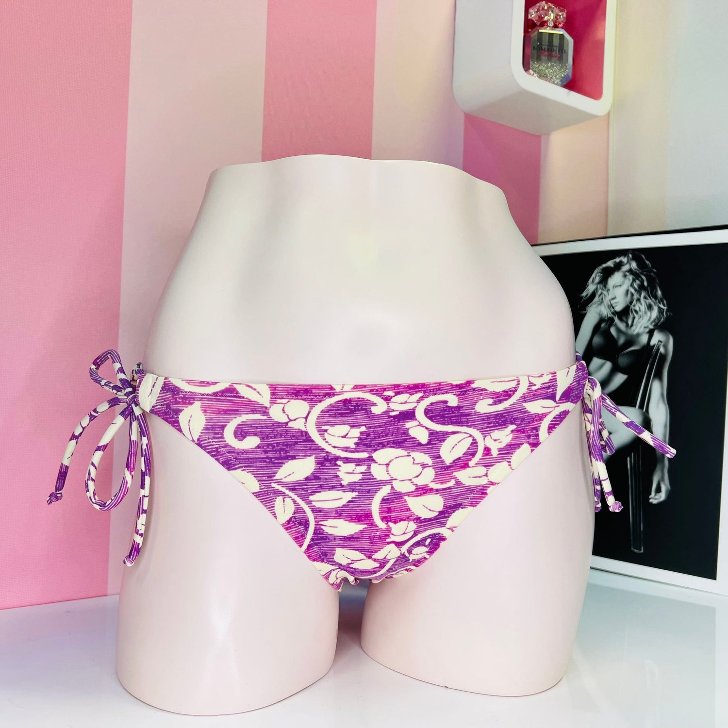 Floral-patterned spodní díl plavek Victoria’s Secret Vázání nebo Ornament stylevý barevný spodní