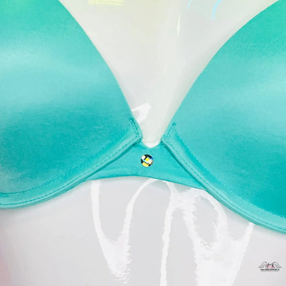 Turquoise push-up bra from Stylová Klenotnice with double straps and sparkling details
