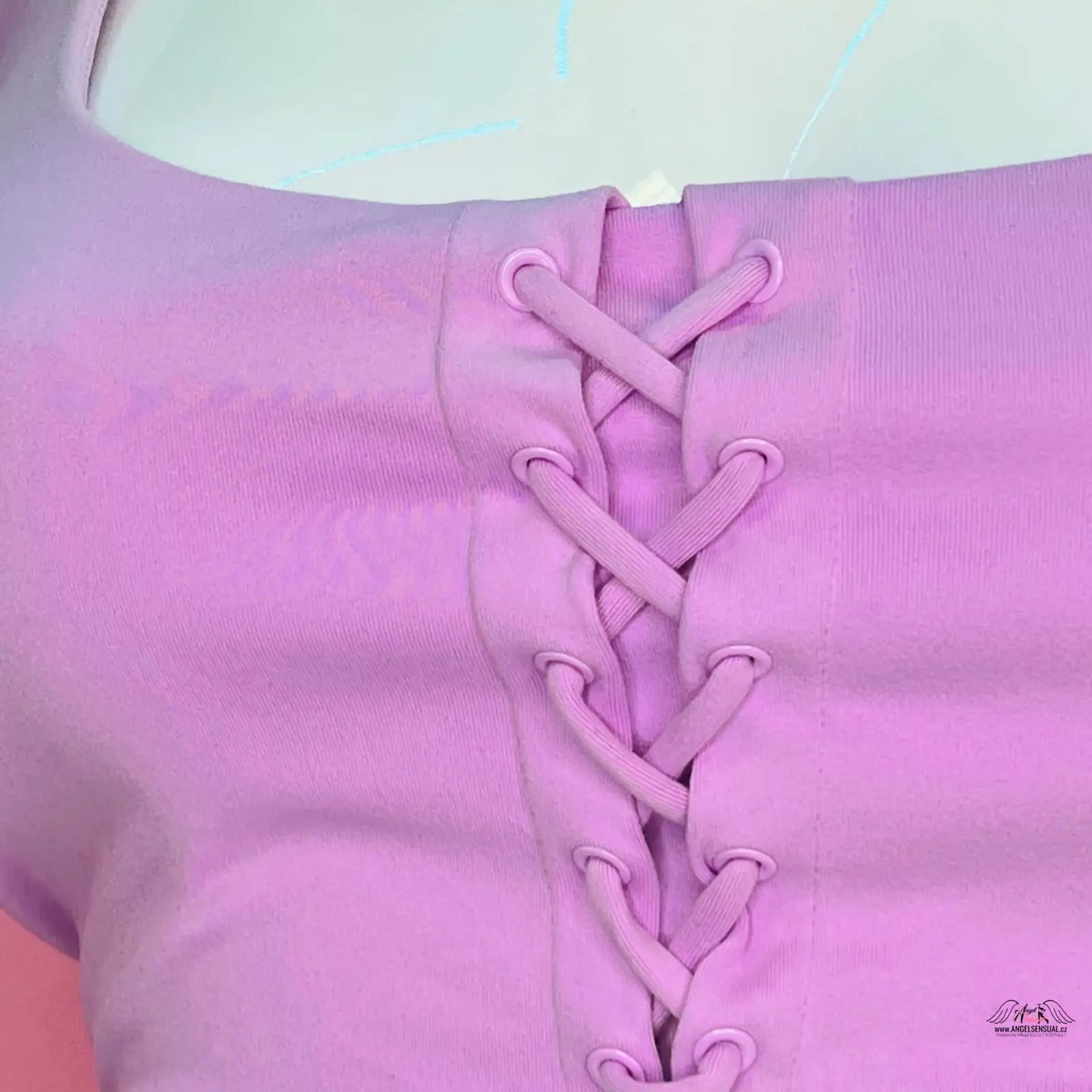 Růžový top se šněrováním,Stylová Sportovní Podprsenka pro komfort a eleganci