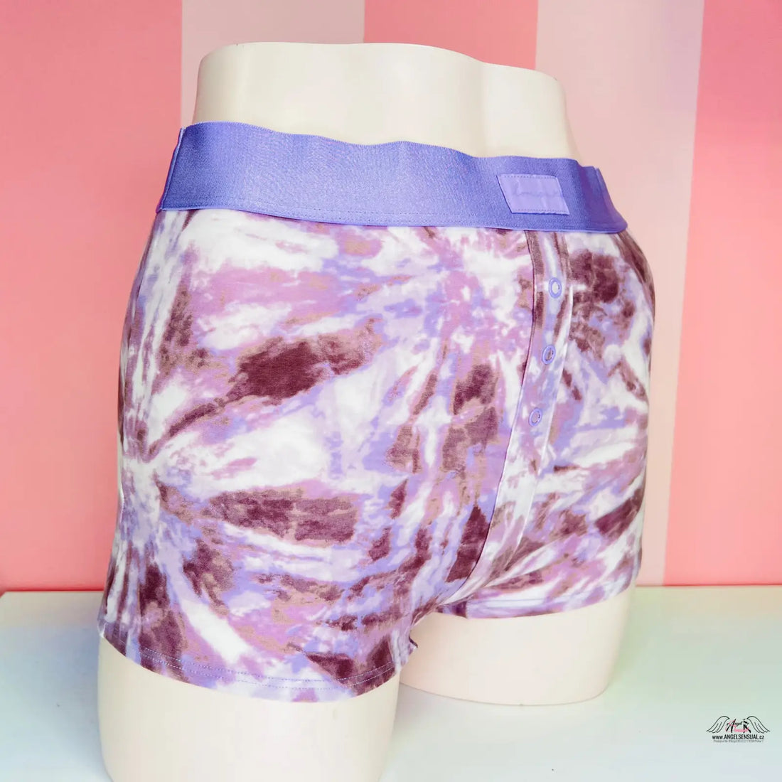 Fialové tie-dye boxer briefs z kolekce Agent Provocateur, trendy dámské shortie