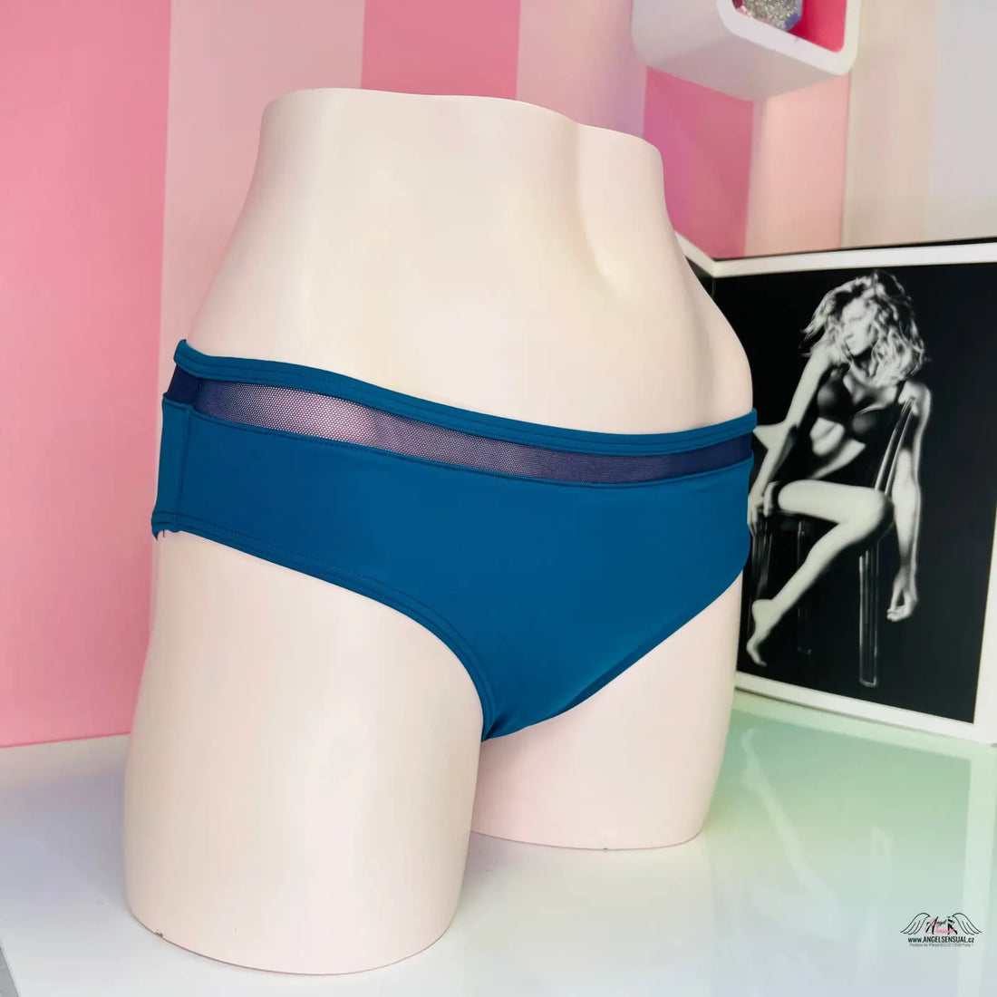 Teal mesh-waist briefs from Stylový Spodní Díl Plavek pro Vaši Sebejistotu