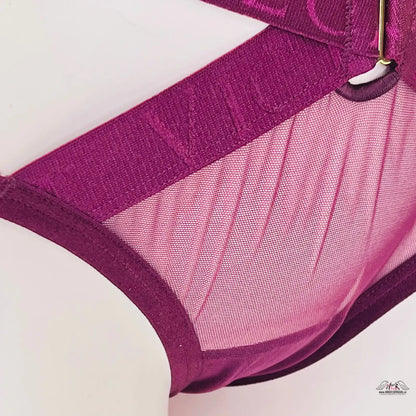 Burgundské krajkové spodní prádlo Svůdné kalhotky Cheeky Victoria’s Secret