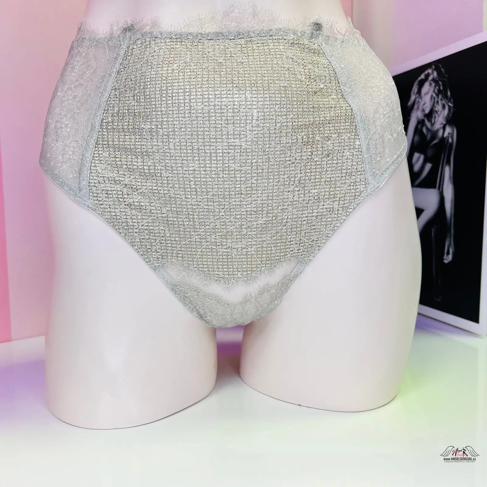 Ženské spodní prádlo Tanga Vysokého Střihu v elegantním lesku na výstavě