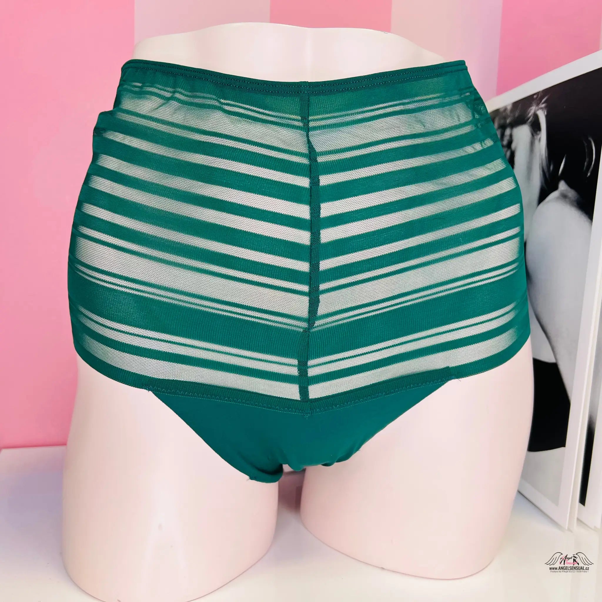 Tanga s vysokým pasem - M / Zelená / Nové se štítky - Kalhotky Victoria’s Secret