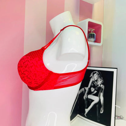 Luxusní Push Up Podprsenka s Krajkou od Victoria’s Secret - 36B / Červená / Nové se štítky