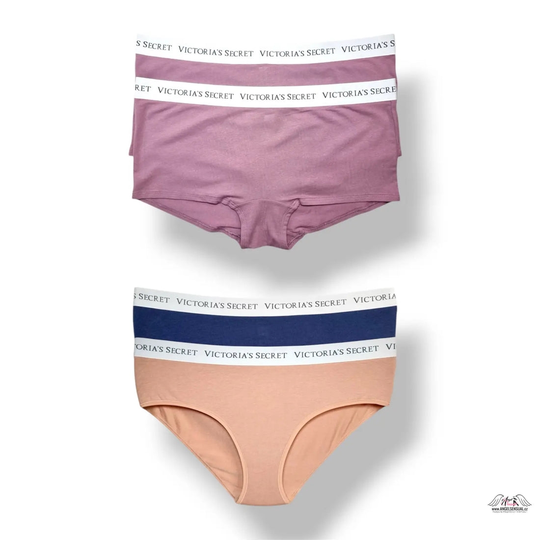 Růžové a broskvové kalhotky Victoria’s Secret s logem, 4-pack XL