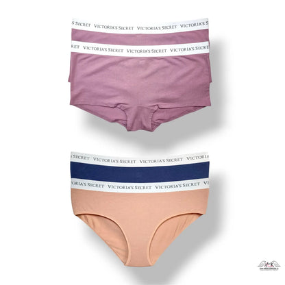 Růžové a broskvové kalhotky Victoria’s Secret s logem, 4-pack XL