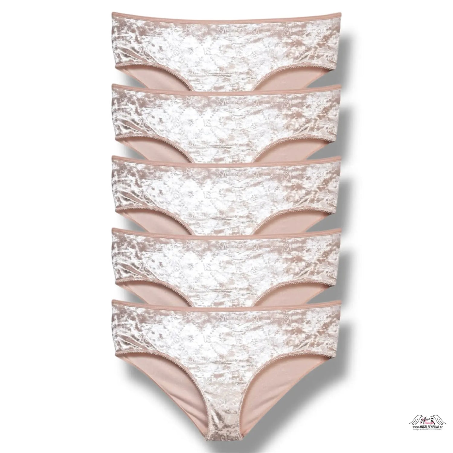 Balíček 5 ks ženských kalhotek Victoria’s Secret, blush růžová s květinami