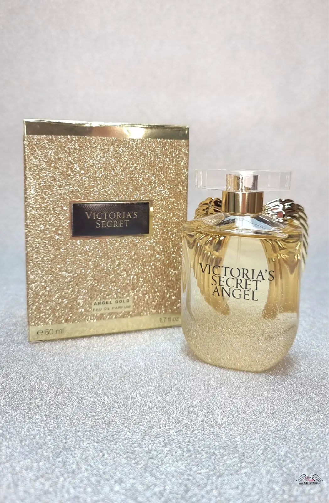 Zlatý Victoria’s Secret Angel Gold EDP s boxem, konfliktní vůně citrusů, okamžitě