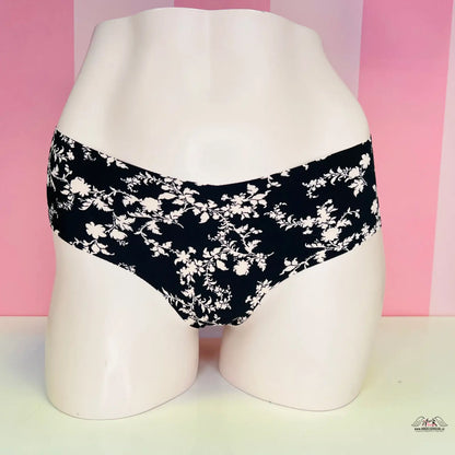 Floral black and white téměř bezešvé kalhotky Victoria’s Secret Bezešvé Kalhotky Ornament