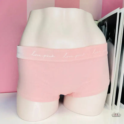 Růžové bavlněné boxerky Victoria’s Secret s pevnou gumou