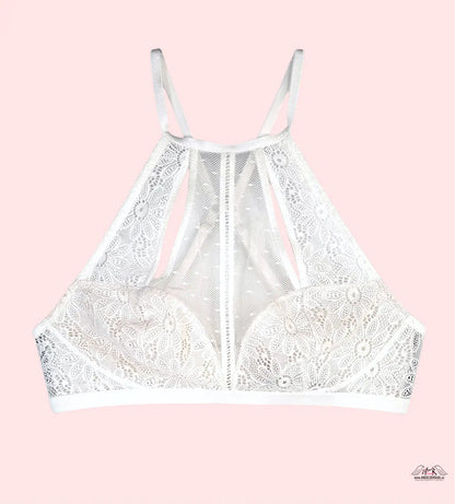 Bílá krajková braletka Victoria’s Secret s květinovými vzory