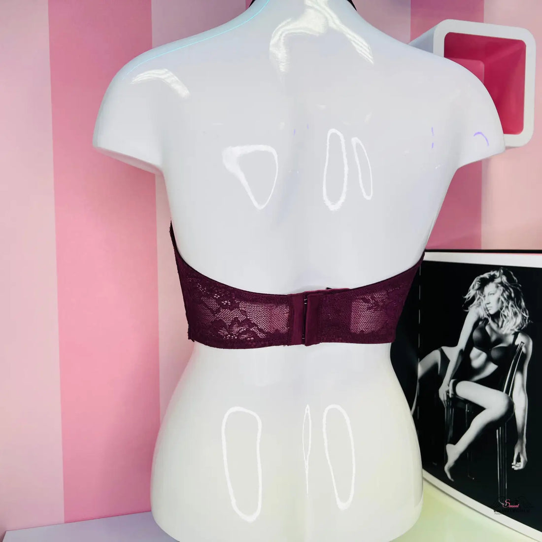 Maroon krajková braletka Victoria’s Secret Braletka Krajková s Vyztužením, elegantní celokrajová braletka