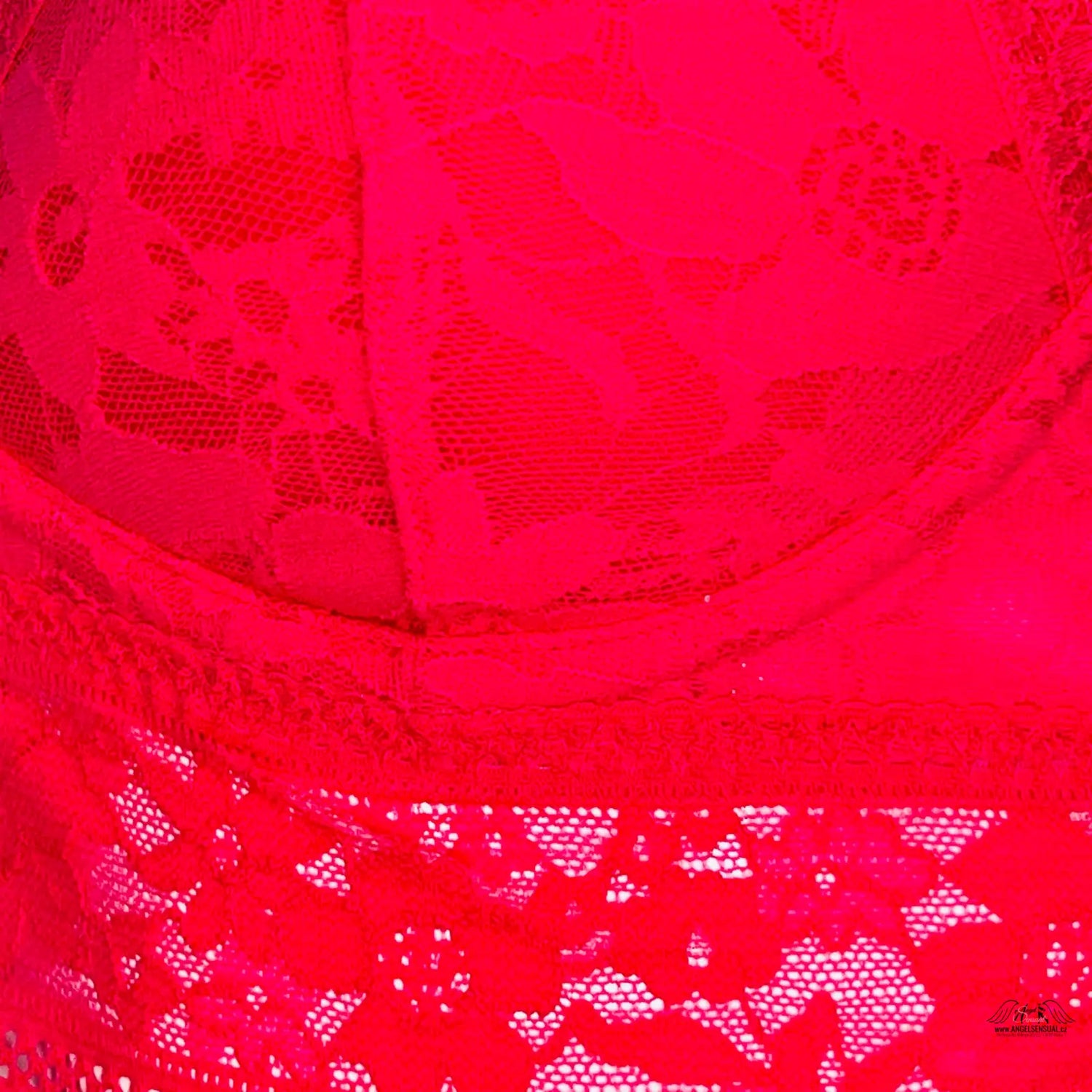 Sexy červená krajková braletka s květinovým vzorem od Victoria’s Secret Lace