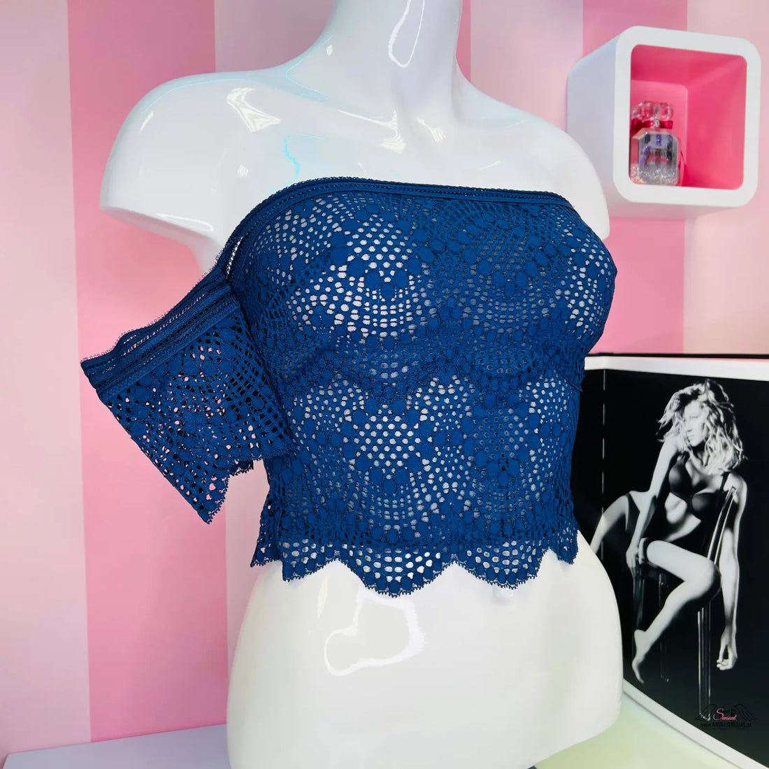 Krajkový top Victoria’s Secret s krátkým rukávem a krajkovým lemem, stylové oblečení