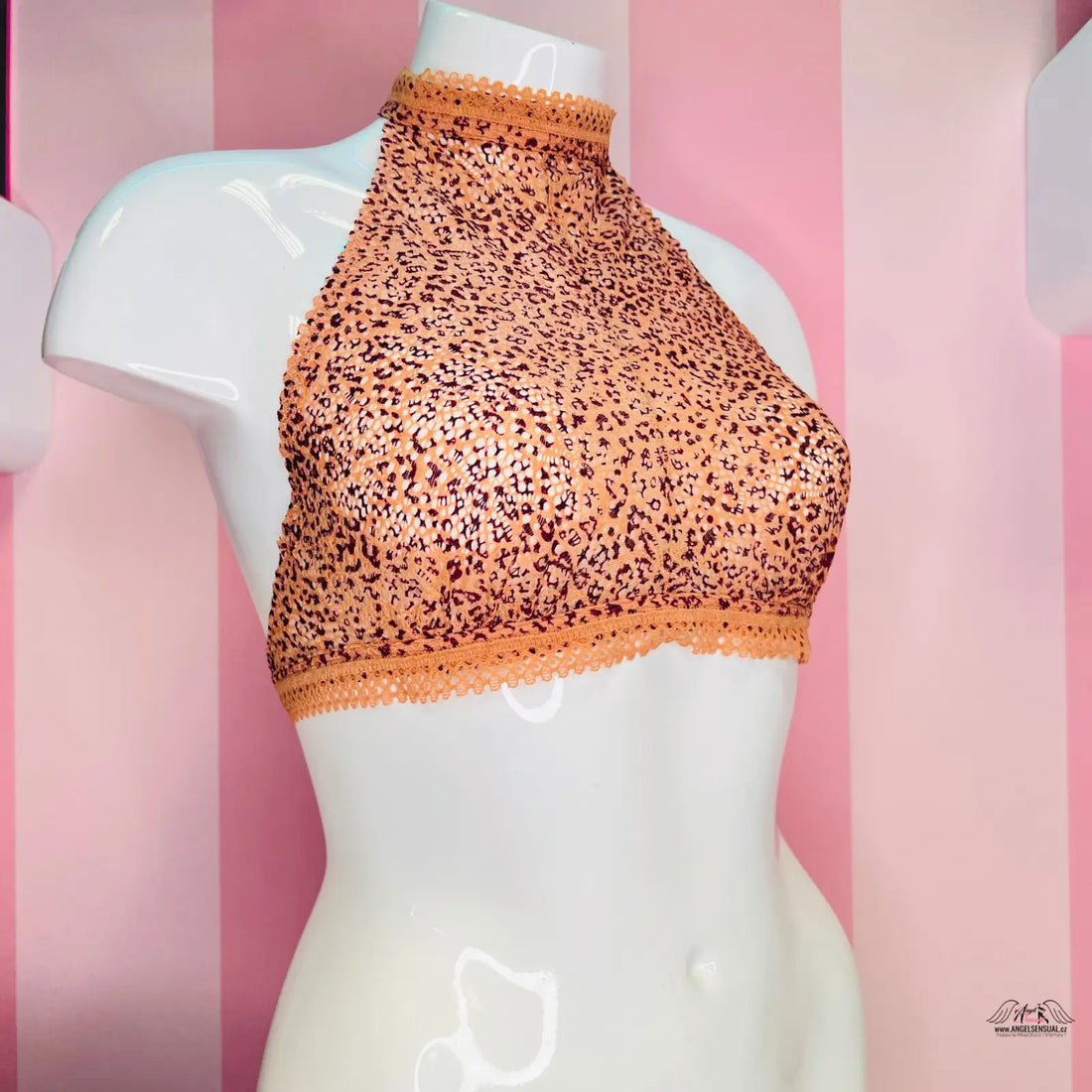 Manekýn s leopard print top na spodního prádla krajková braletka pro každou příležitost