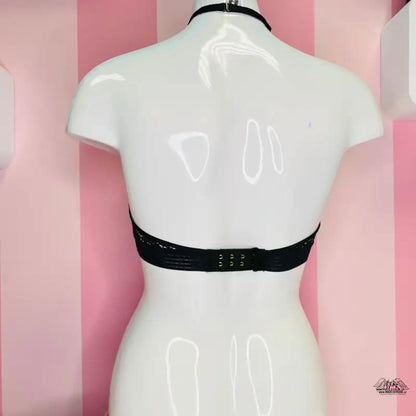 Black halter bra on mannequin, Victoria’s Secret Braletka Krajková Bez Vyztužení