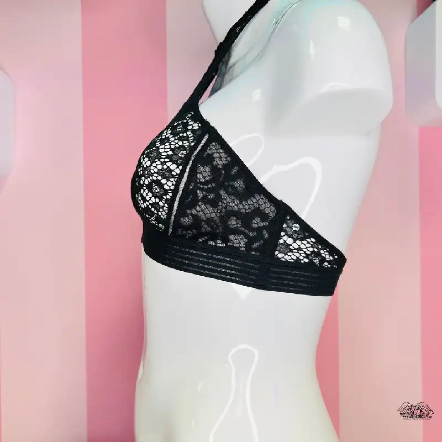 Black krajková bílá Victoria’s Secret braletka krajková bez vyztužení