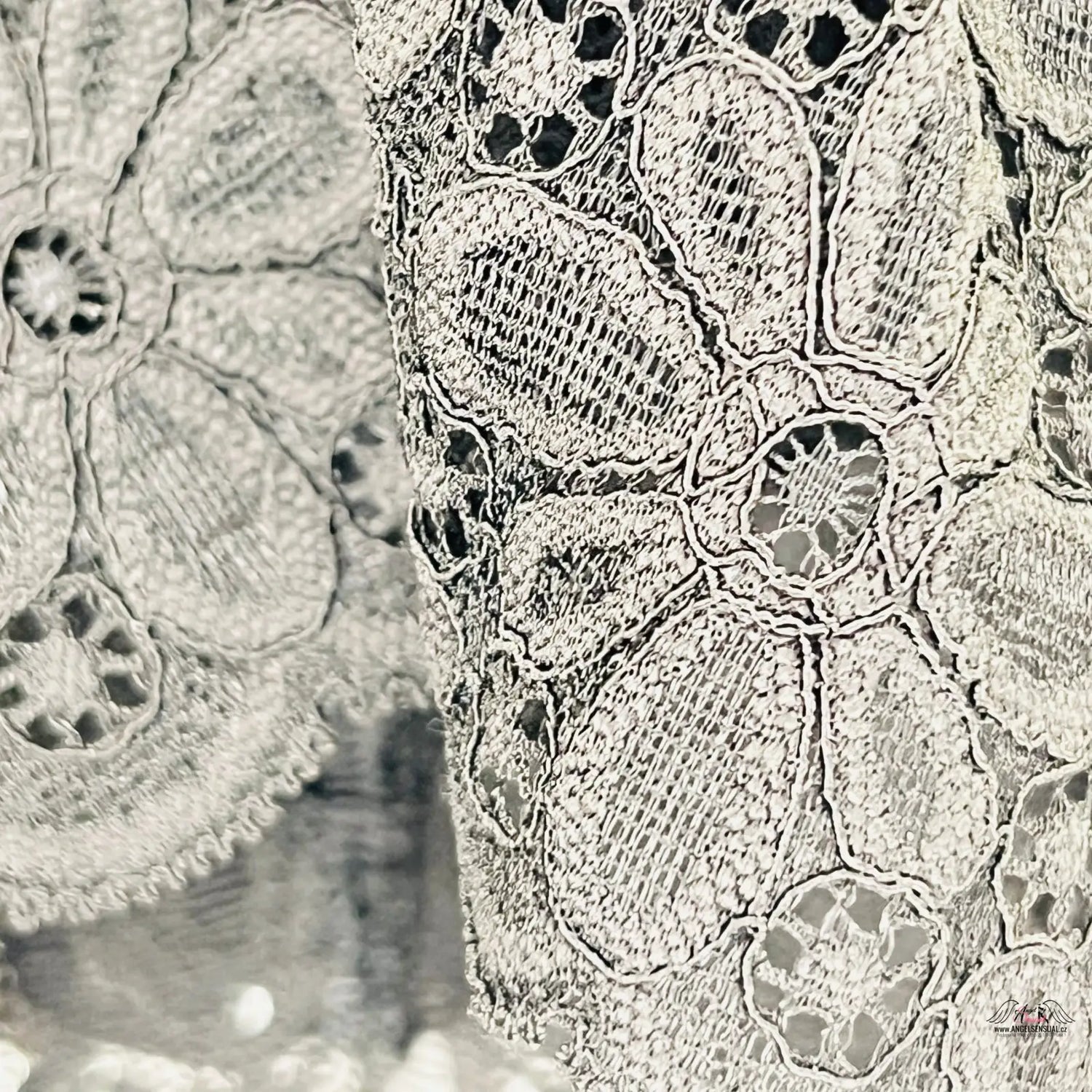 Close-up detail elegantní celokrajková braletka Victoria’s Secret s pružnými krajkami na zvláštní příležitosti