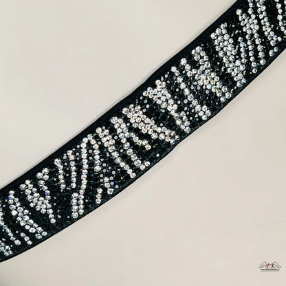 Black dámská hlava pás s zebra pruhy a kamínky, sexy zebra shine, brazilské kalhotky very