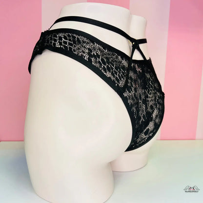Victoria’s Secret very sexy brazilian krajkové kalhotky s ozdobnými pásky, kolekce spodního prádla