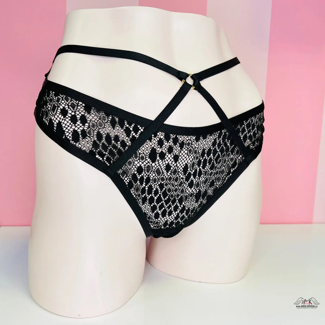 Victoria’s Secret very sexy brazilian krajkové kalhotky s ozdobnými pásky v kolekci spodního prádla