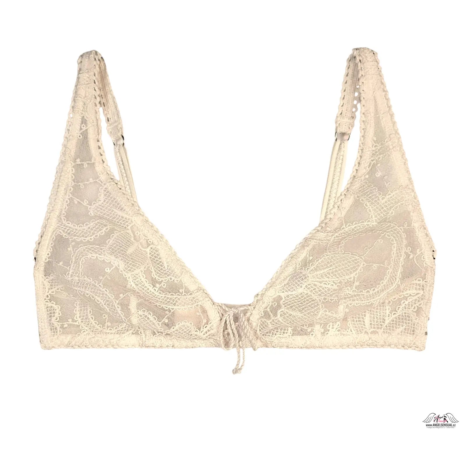 Beige lace braletka Dream Angels s květinovými vzory a nastavitelnými ramínky
