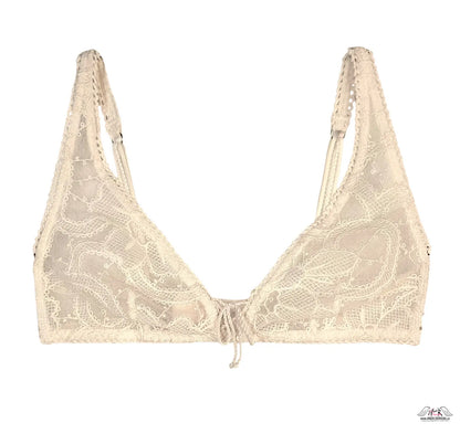 Beige lace braletka Dream Angels s květinovými vzory a nastavitelnými ramínky