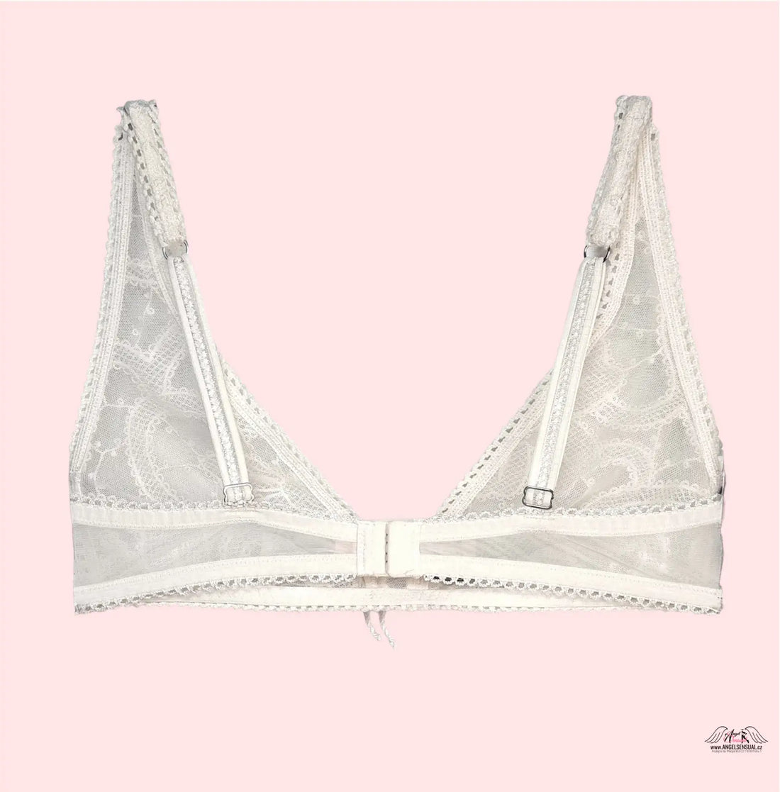 Bílá krajková bralettka Victoria’s Secret Dream Angels s květinovými vzory a nastavitelnými ramínky