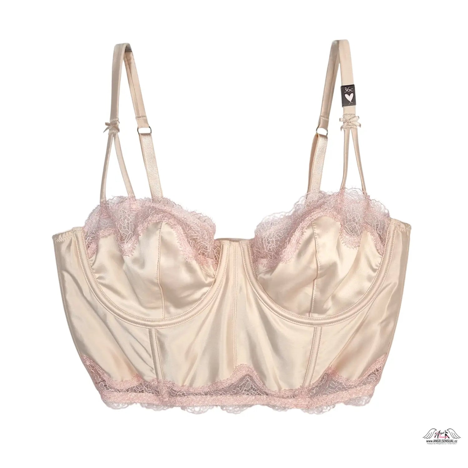 Krémový korzet Victoria’s Secret s jemnou krajkou a nastavitelnými ramínky