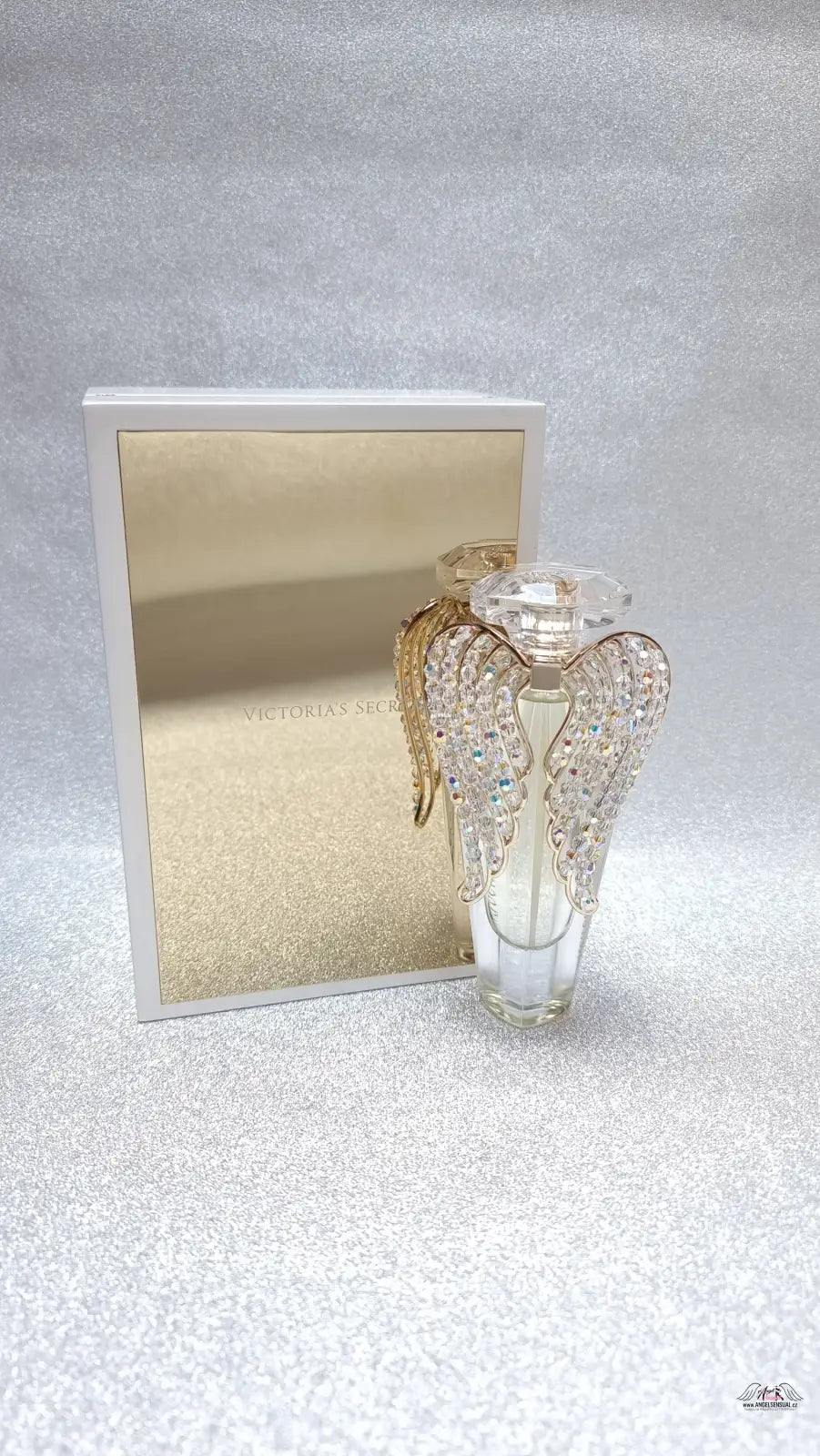 Crystal-winged Victoria’s Secret Heavenly Luxe Edition perfume bottle with gold box