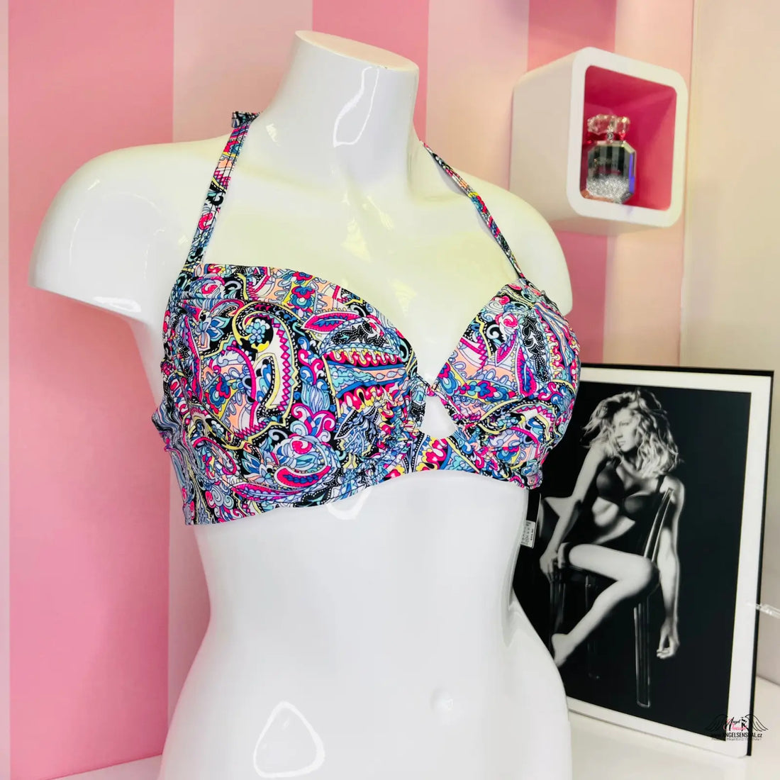 Paisley halter bikini top, stylový horní díl plavek Victoria’s Secret Ethno vzor