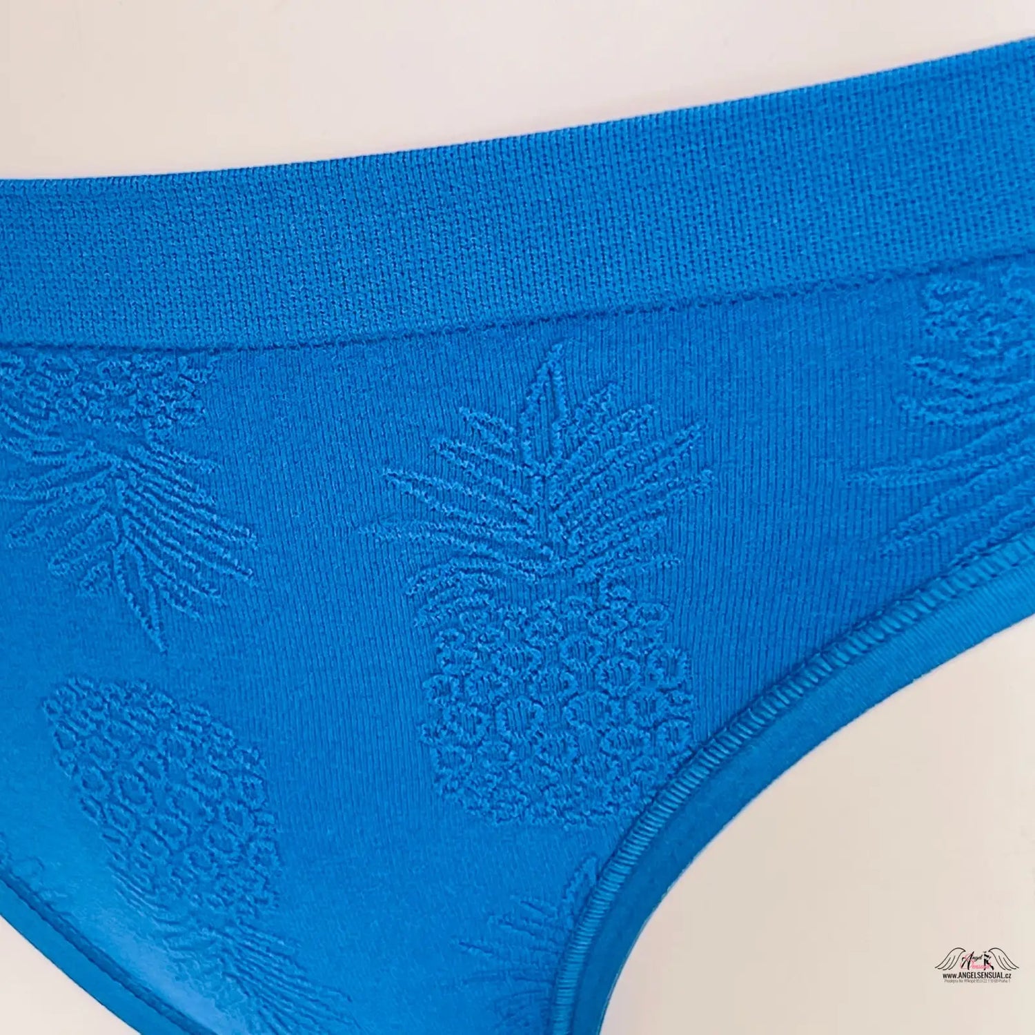 Elastické kalhotky Victoria’s Secret s vzory ananasů a modrým ananasovým vzorem