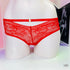 Red underwear with white mannequin for Victoria’s Secret Kalhotky Cheeky stylové krajkové kalhotky