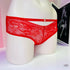 Red underwear with white mannequin for Victoria’s Secret Kalhotky Cheeky stylové krajkové kalhotky