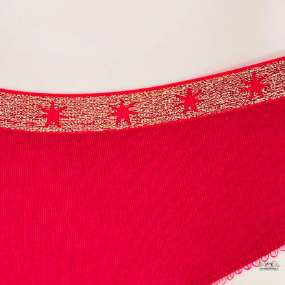 Red kalhotky Victoria’s Secret s hvězdicovým elastickým páskem a lace trim, lehce vyšším pasem
