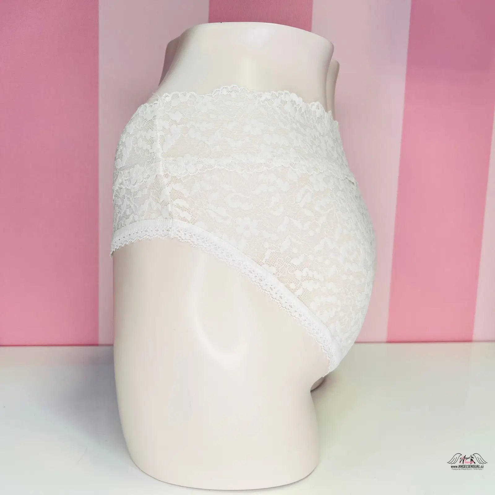 Bílé celokrajkové kalhotky Victoria’s Secret Kalhotky Krajkové Hipster s lehce vyšším pasem