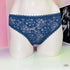 Navy modré krajkové kalhotky s květinovým vzorem, elegantní sexy kalhotky Victoria’s Secret